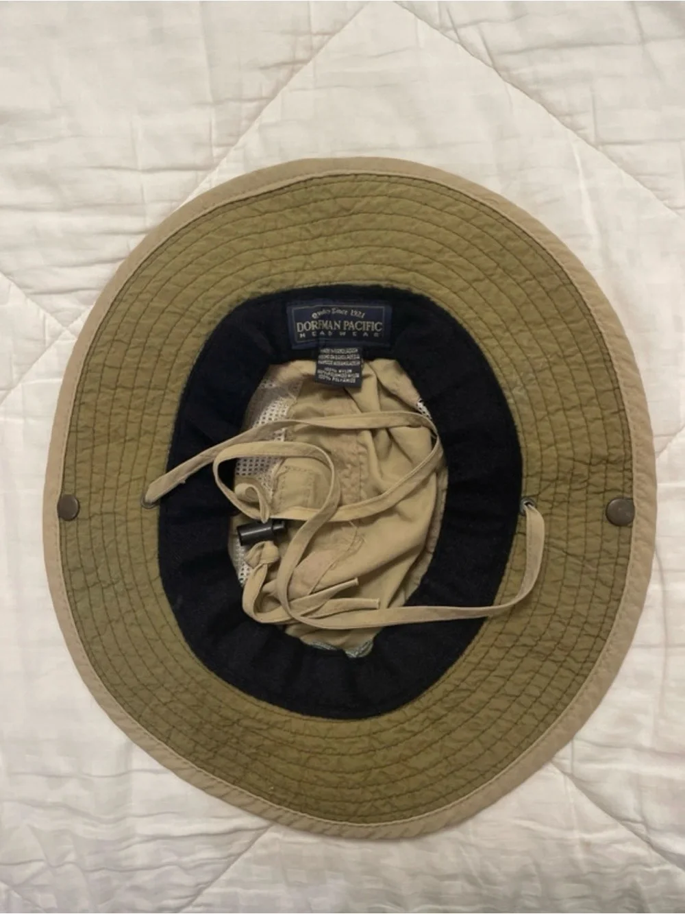 Vintage Men's Tan Kai Kane Hanalei Boonie Hat with Chin Strap